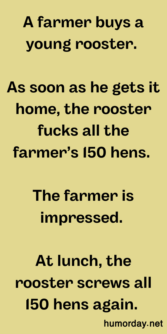 A Farmer Buys A Young Rooster